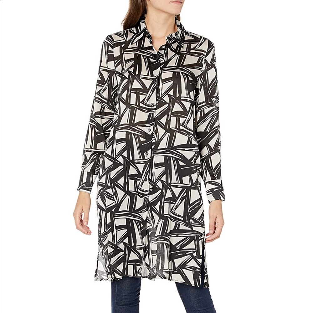 Sheer Button Down Tunic - image 1